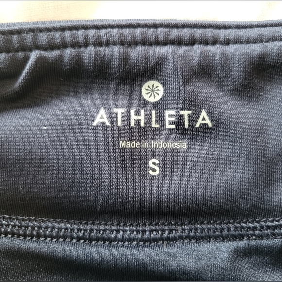 Athleta 'Ready Set Go' Blue Geometric Lined Running Shorts, Size Small - Picture 3 of 6